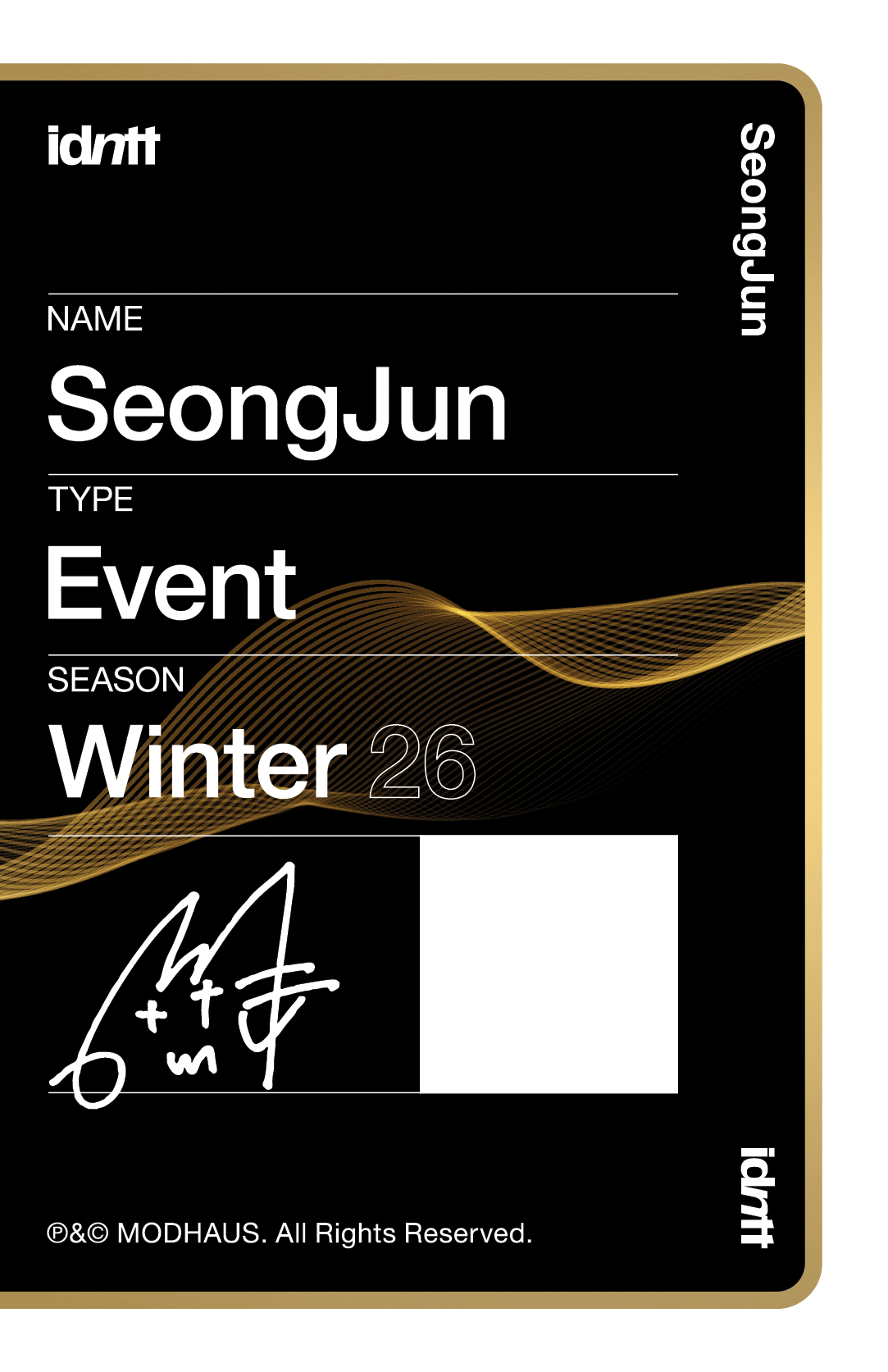 Kim SeongJun idntt photocard back side - Event Objekt