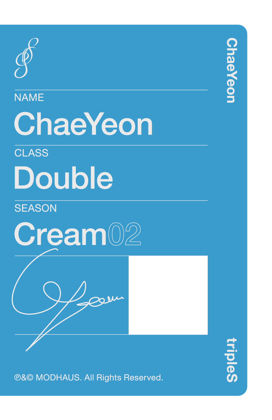Chaeyeon tripleS photocard back side - Double Class Objekt