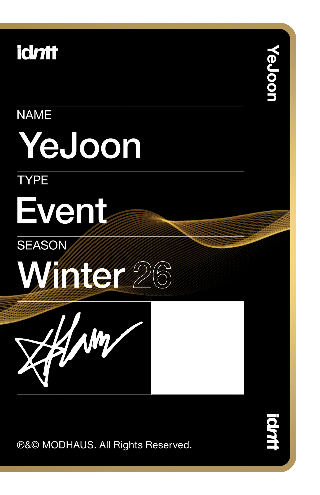 Han YeJoon idntt photocard back side - Event Objekt