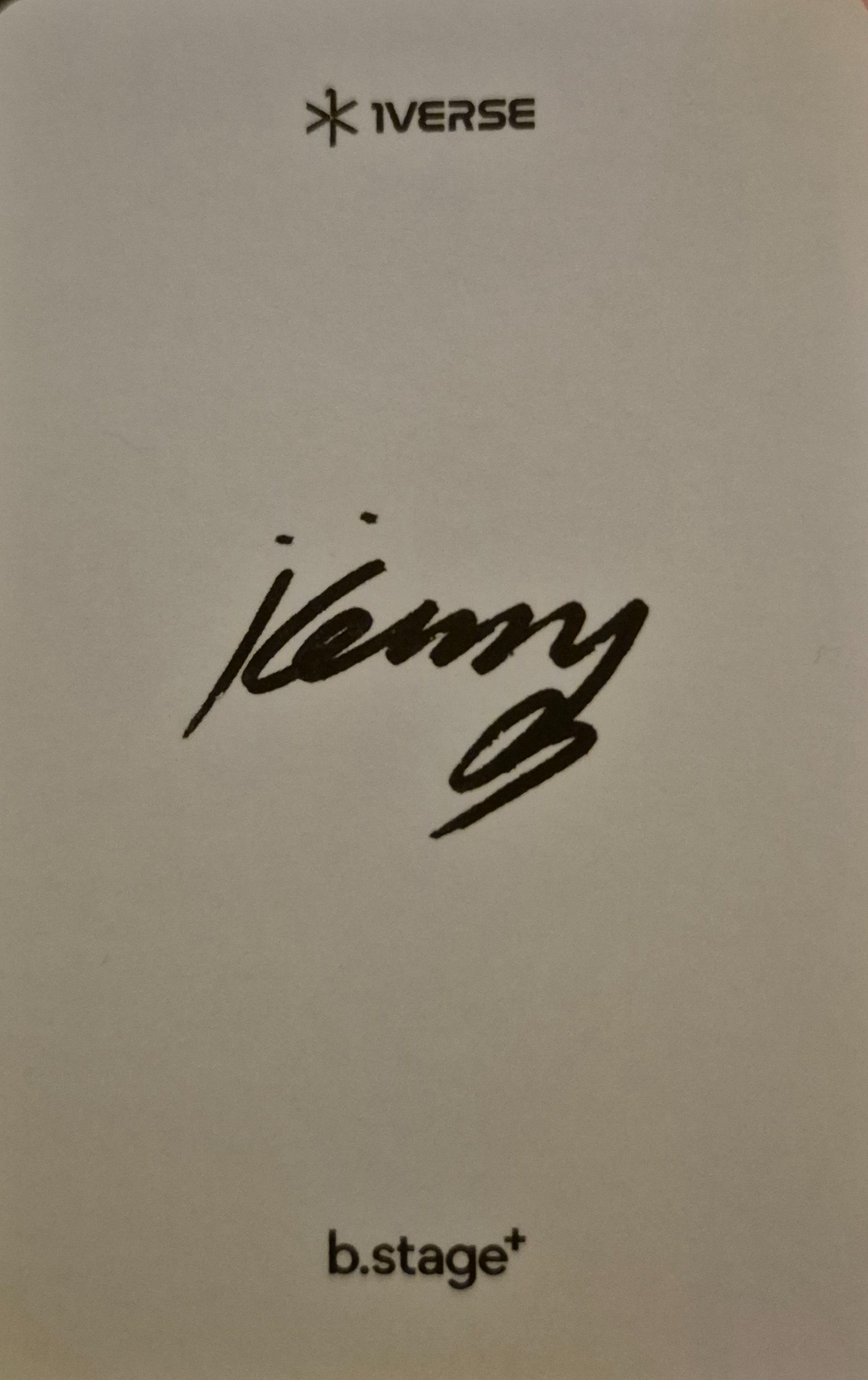 Kenny 1VERSE photocard back side - Preorder