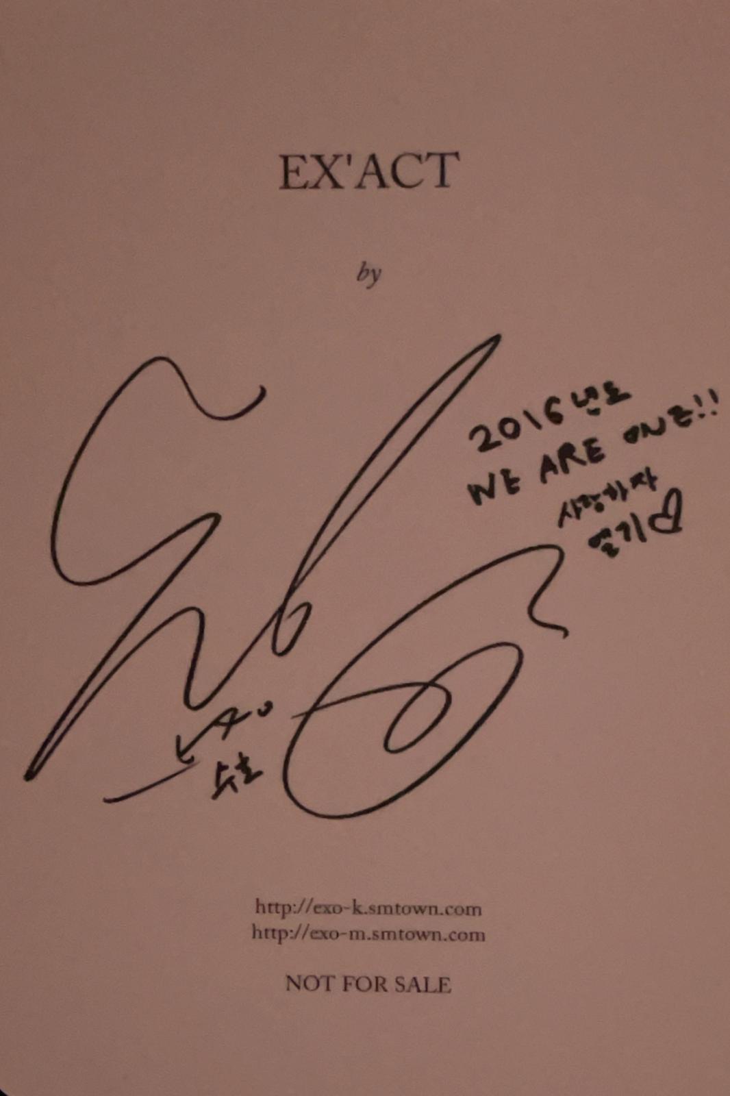 Suho EXO photocard back side - Random Cards