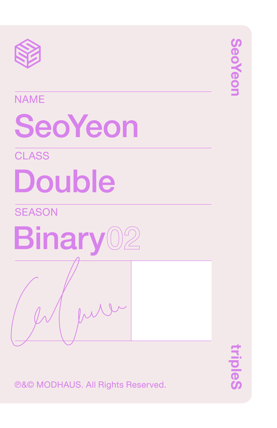 Seoyeon tripleS photocard back side - Double Class Objekt