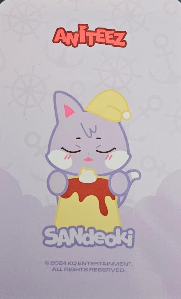 San ATEEZ photocard back side - Monitor Doll - Sleep Ver.