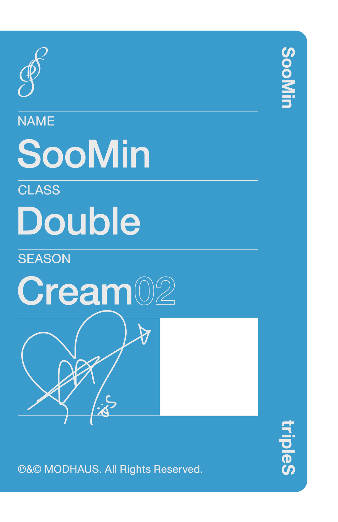 Soomin tripleS photocard back side - Double Class Objekt