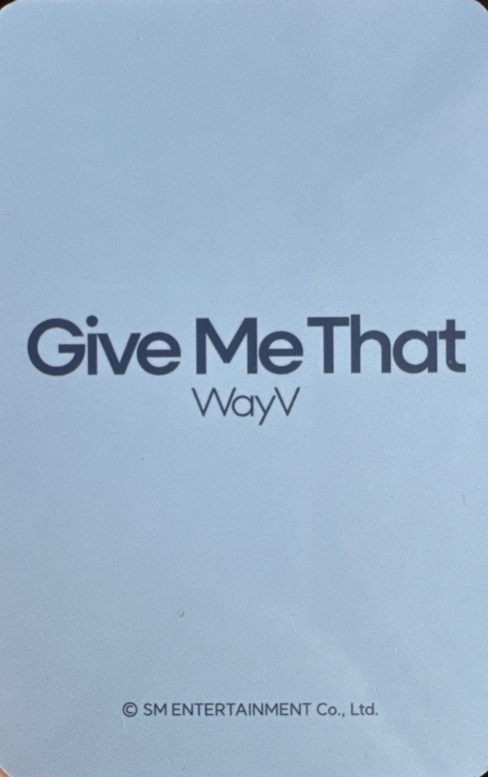 Kun WayV photocard back side - Offline