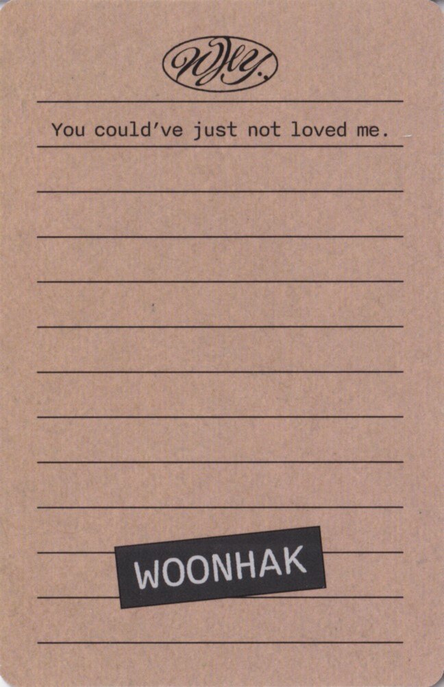 Woonhak BOYNEXTDOOR photocard back side - Photocard