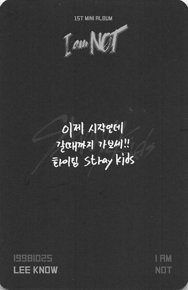 Lee Know Stray Kids photocard back side - Childhood Ver.