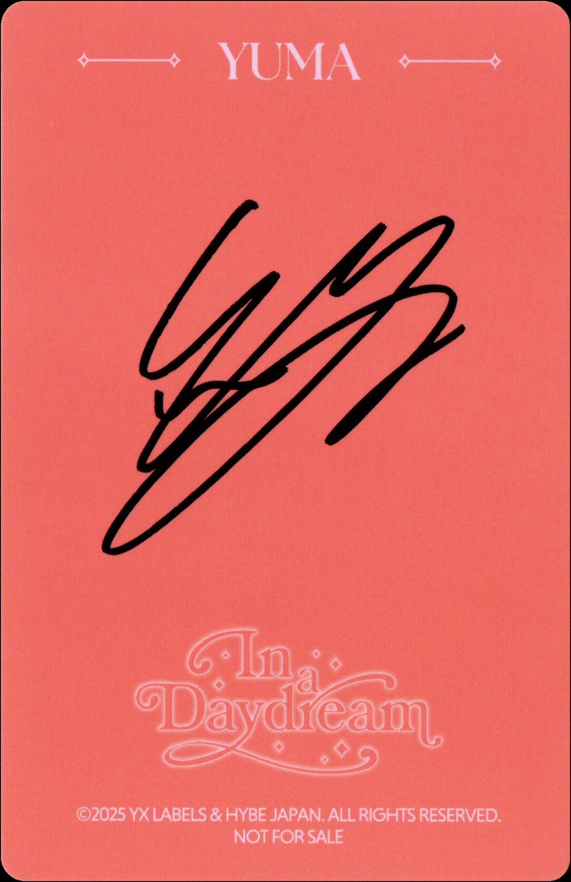 Yuma &TEAM photocard back side - Photocards