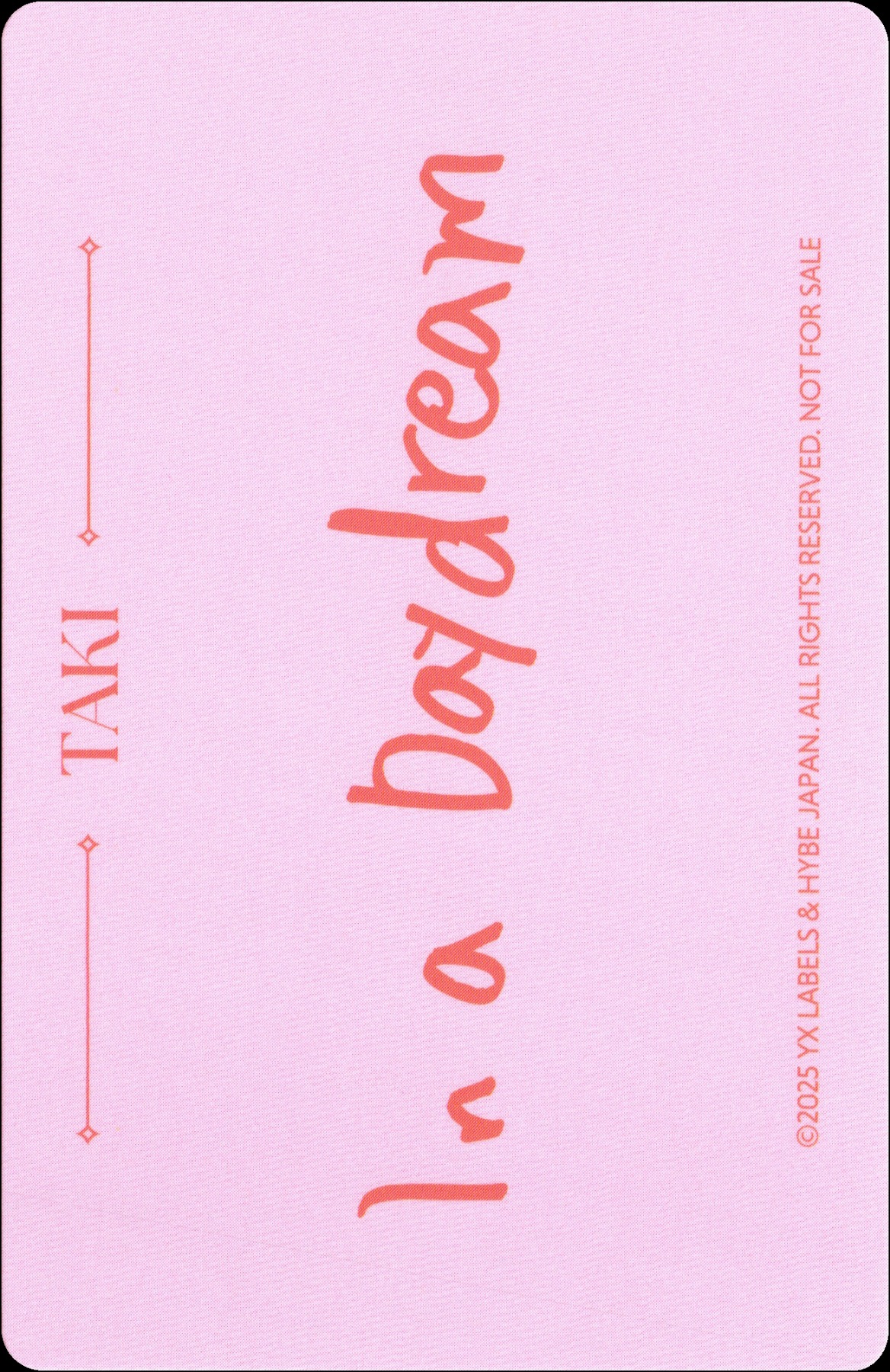 Taki &TEAM photocard back side - Photocards