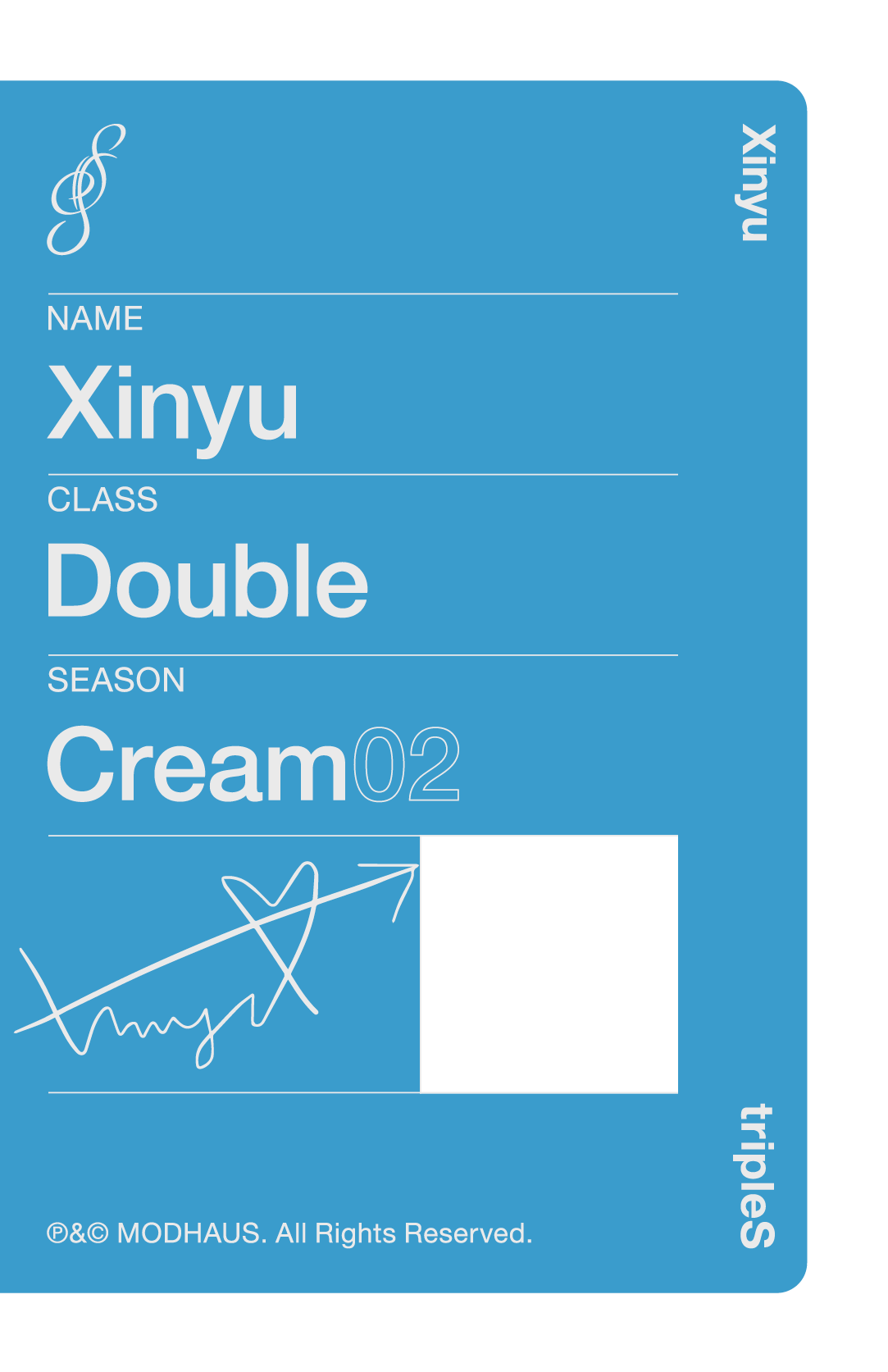 Xinyu tripleS photocard back side - Double Class Objekt