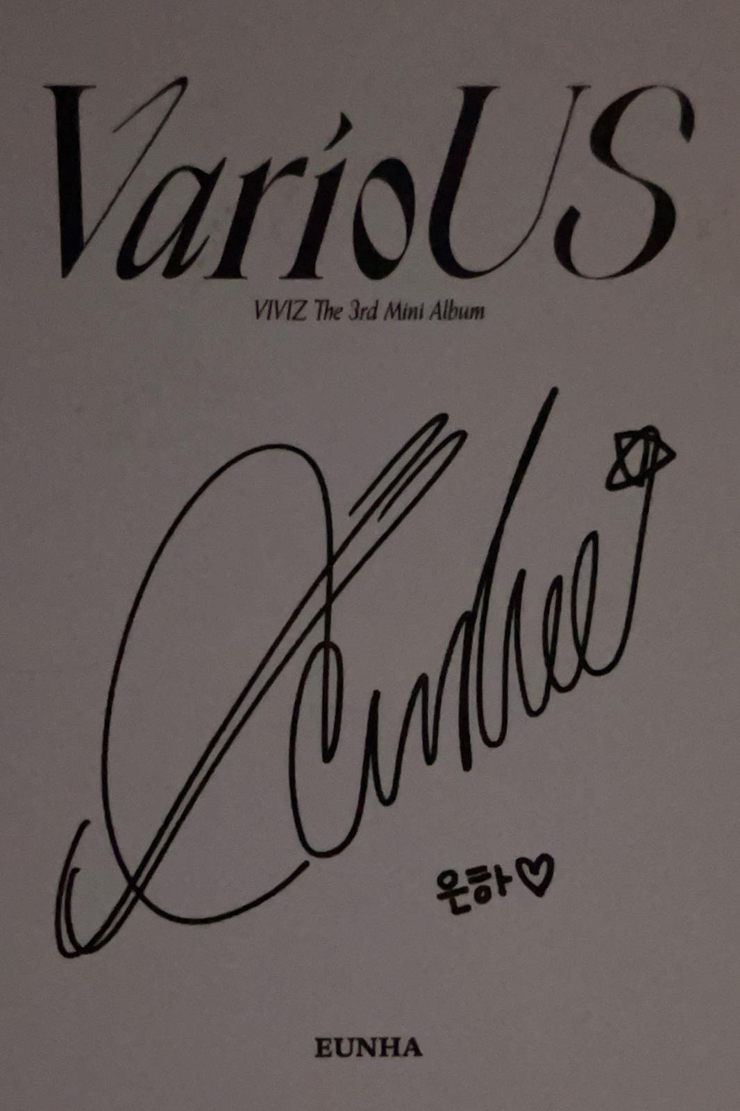 Eunha VIVIZ photocard back side - Photocards