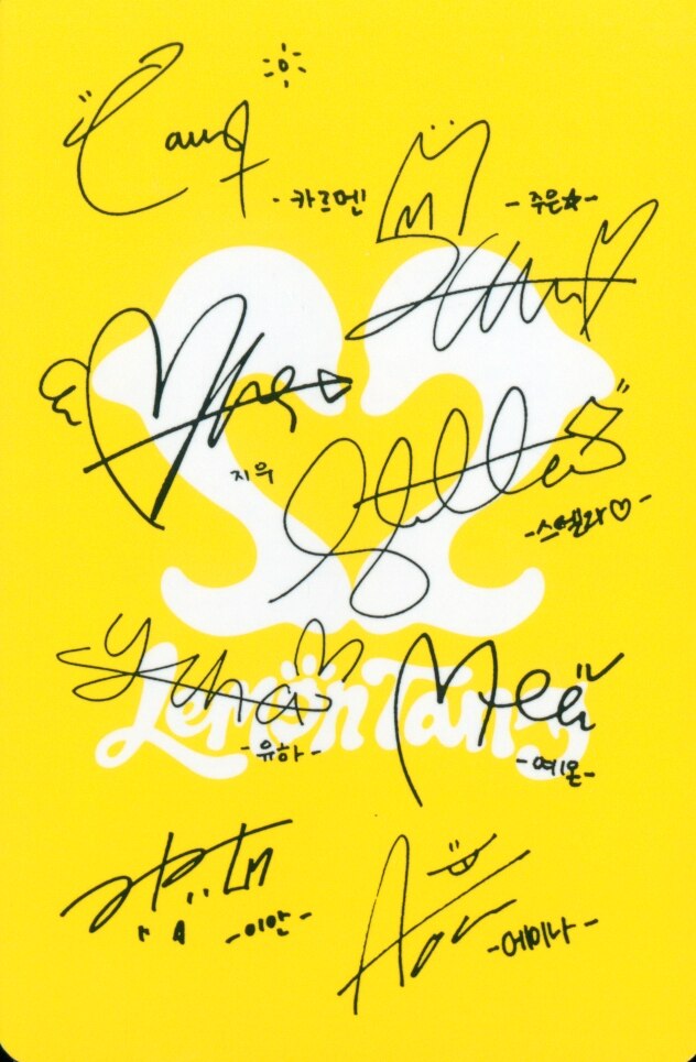 Jiwoo, Ana, Ian, Juun, Carmen, Yeon, Stella & Yuha Hearts2Hearts photocard back side - Group Photocard