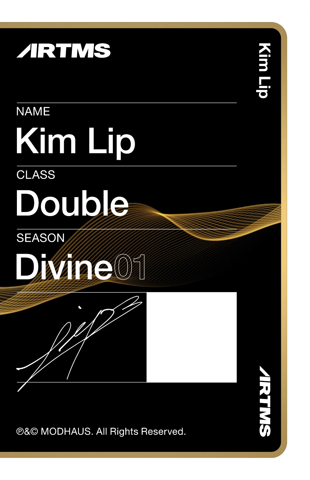 Kim Lip ARTMS photocard back side - Double Class Objekt