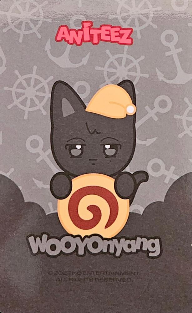 Wooyoung ATEEZ photocard back side - Monitor Doll - Sleep Ver.