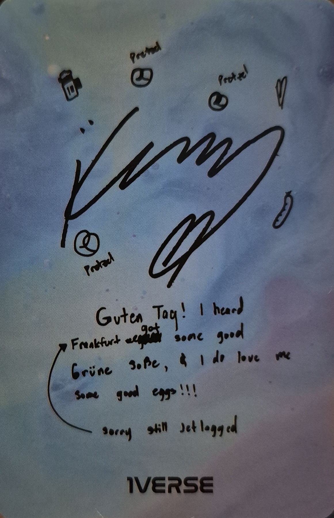 Kenny 1VERSE photocard back side - Frankfurt/Kooky Winner Photocard