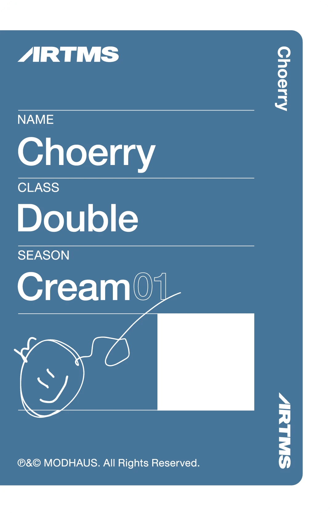 Choerry ARTMS photocard back side - Cream01 Double Class Objekt