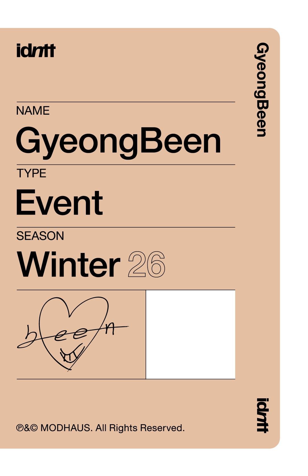 Choi GyeongBeen idntt photocard back side - Event Objekt