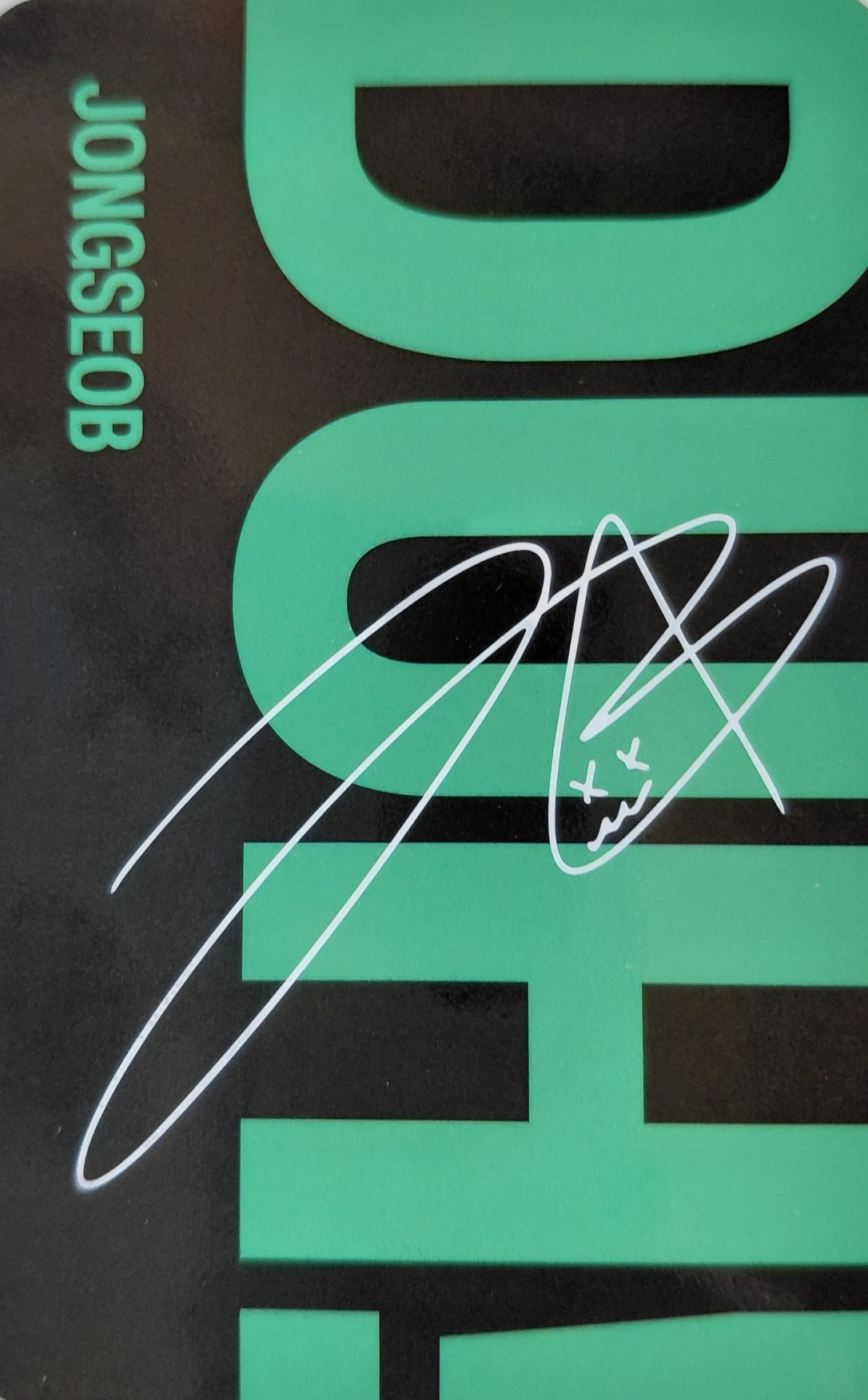 Jongseob P1Harmony photocard back side - Selfie Photo Card
