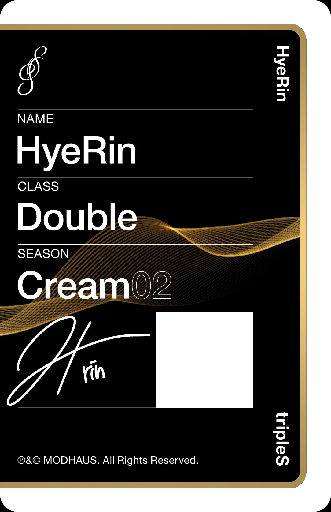 Hyerin tripleS photocard back side - Double Class Objekt