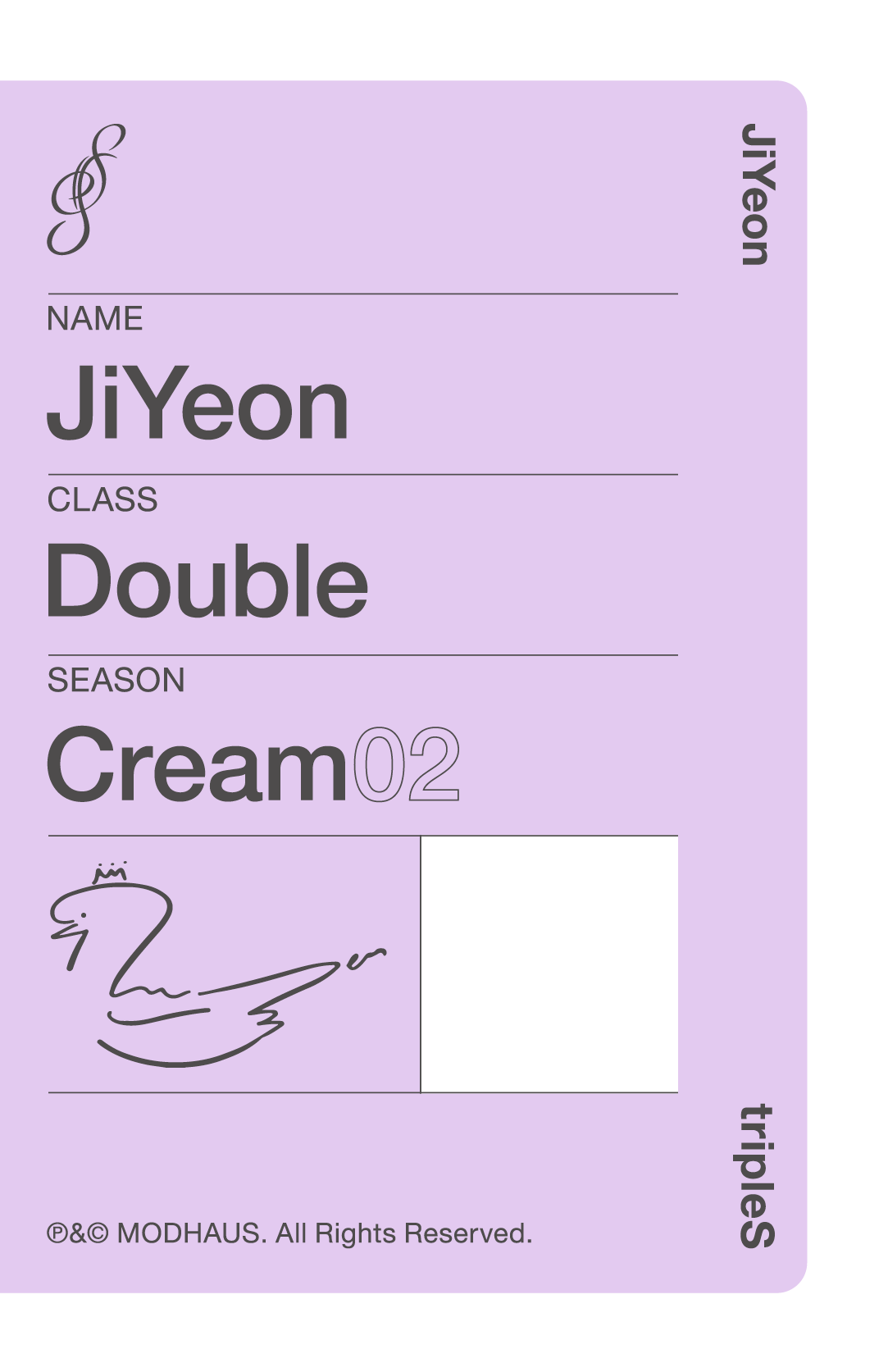 Jiyeon tripleS photocard back side - Double Class Objekt