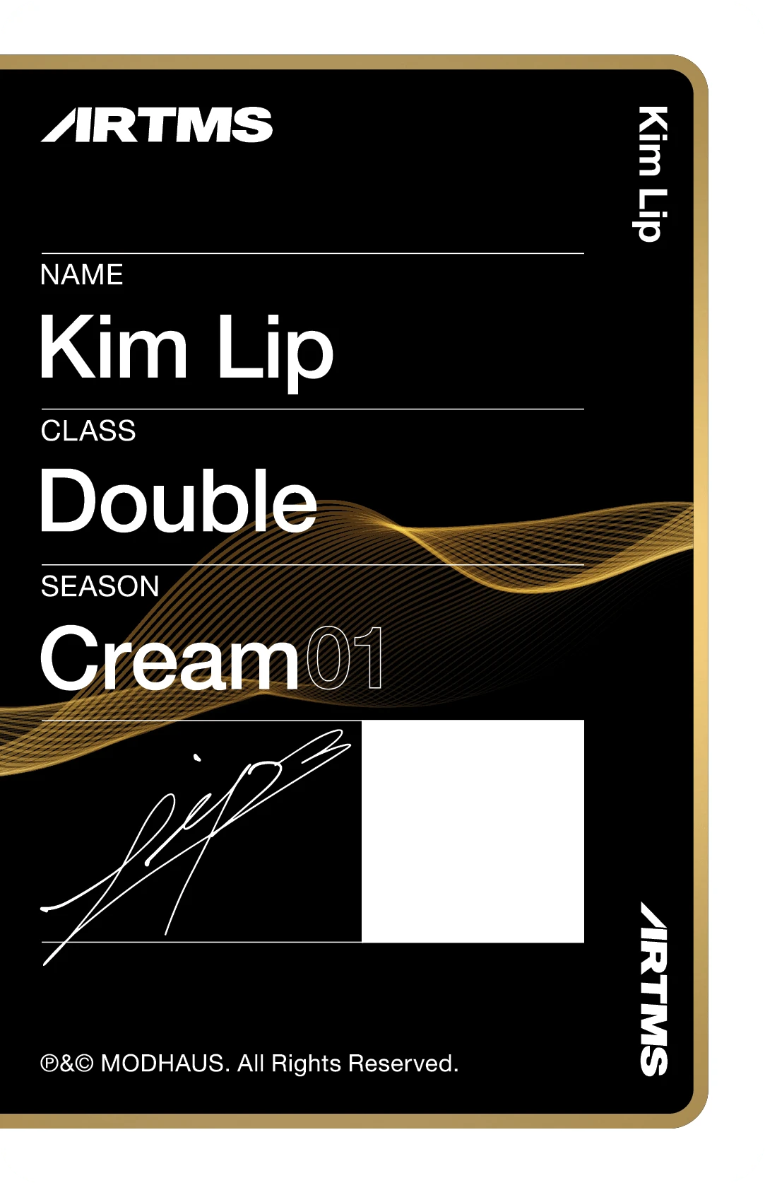 Kim Lip ARTMS photocard back side - Double Class Objekt