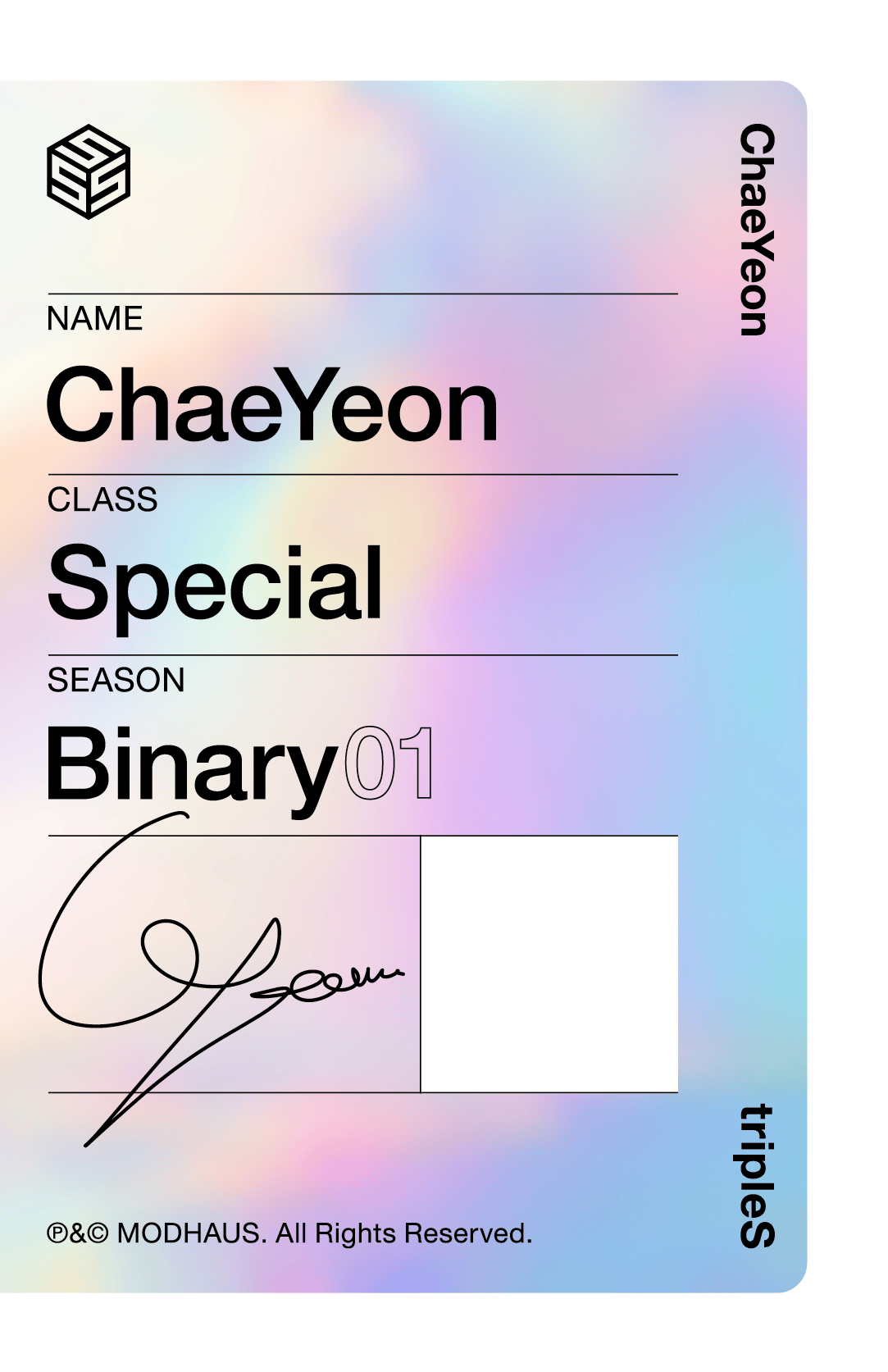 Chaeyeon tripleS photocard back side - Double Class Objekt