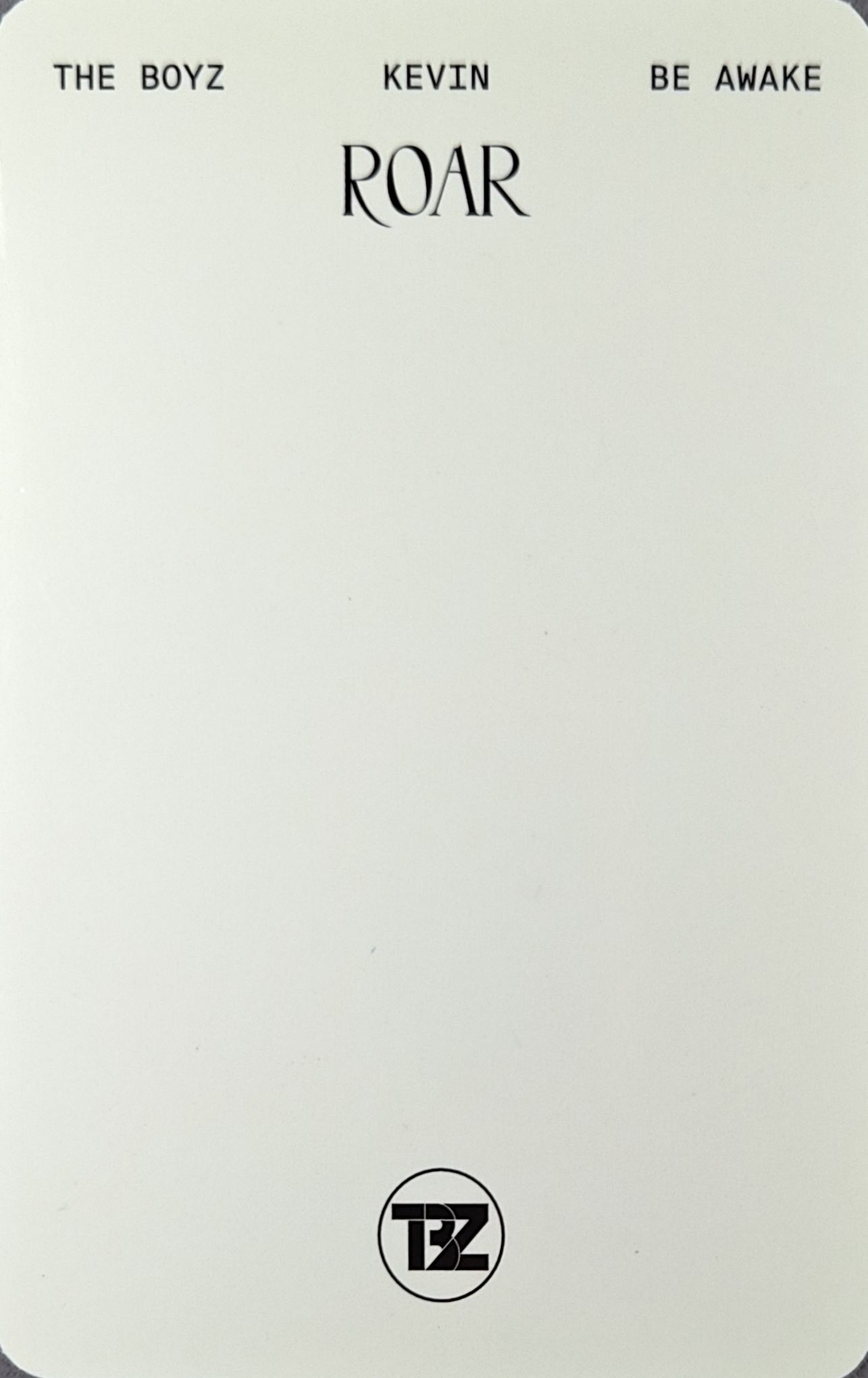 Kevin THE BOYZ photocard back side - Official Photocard