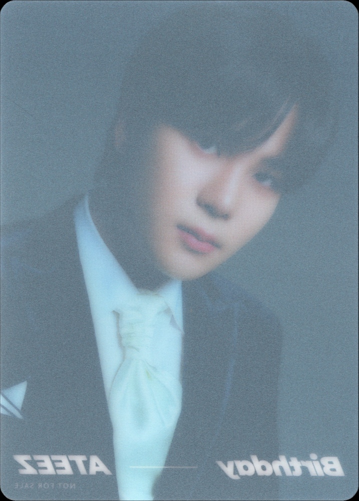 Jongho ATEEZ photocard back side - Clear Card Preorder Benefit