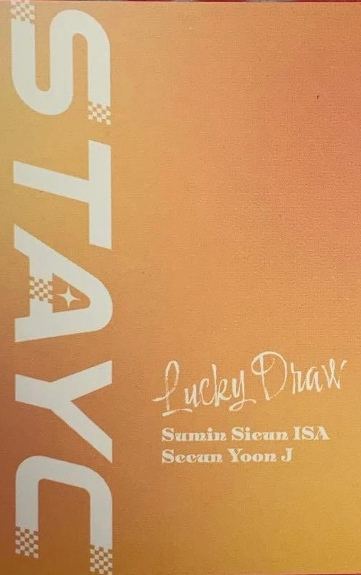 Sieun STAYC photocard back side - Lucky Draw