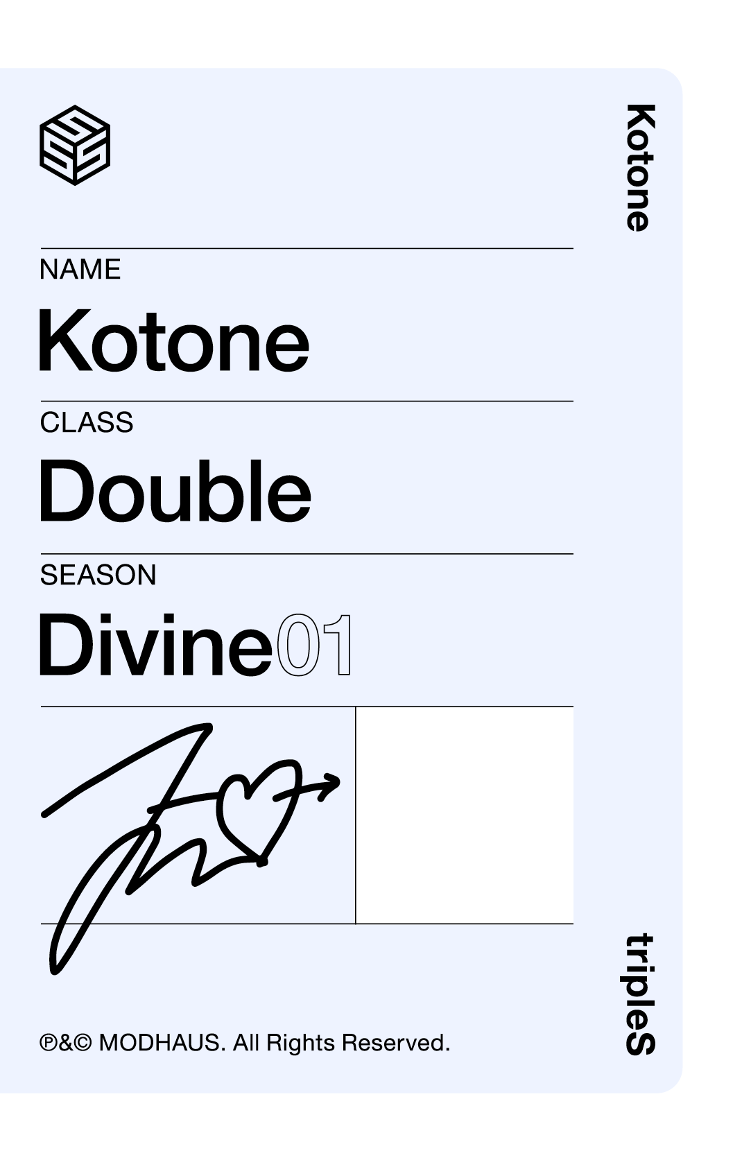 Kotone tripleS photocard back side - Double Class Objekt