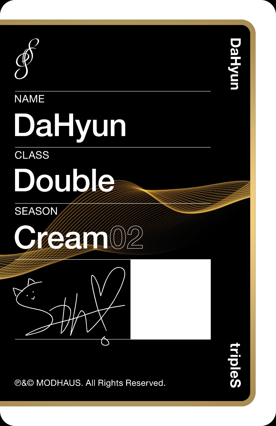 Dahyun tripleS photocard back side - Double Class Objekt