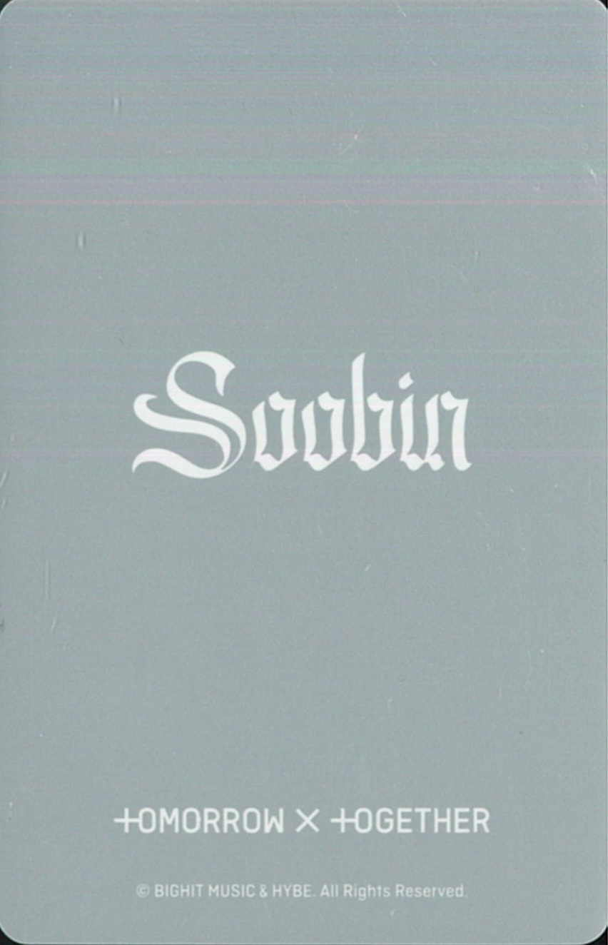 Soobin TXT photocard back side - Photocard