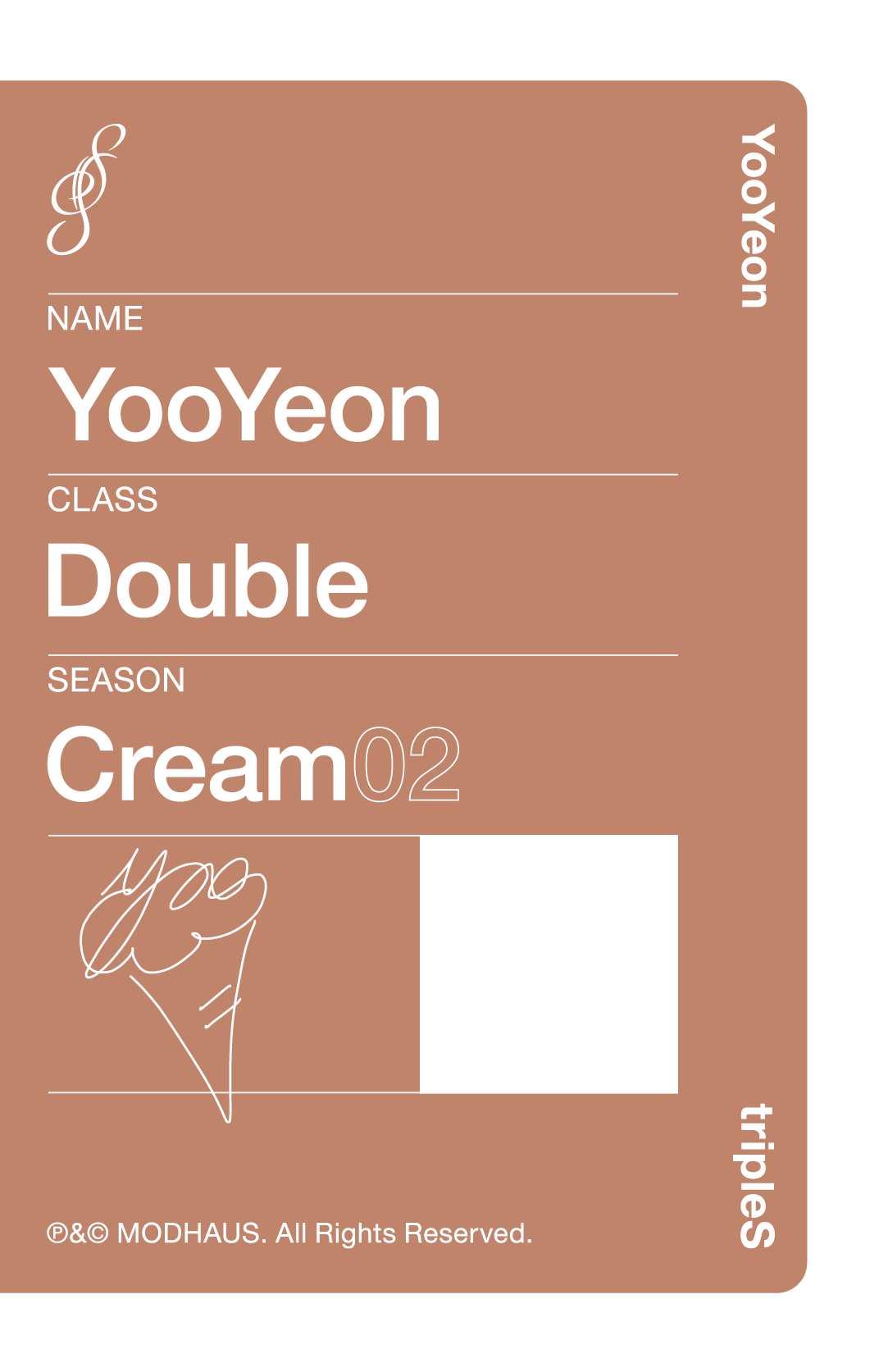 Yooyeon tripleS photocard back side - Showcase Objekt Pack