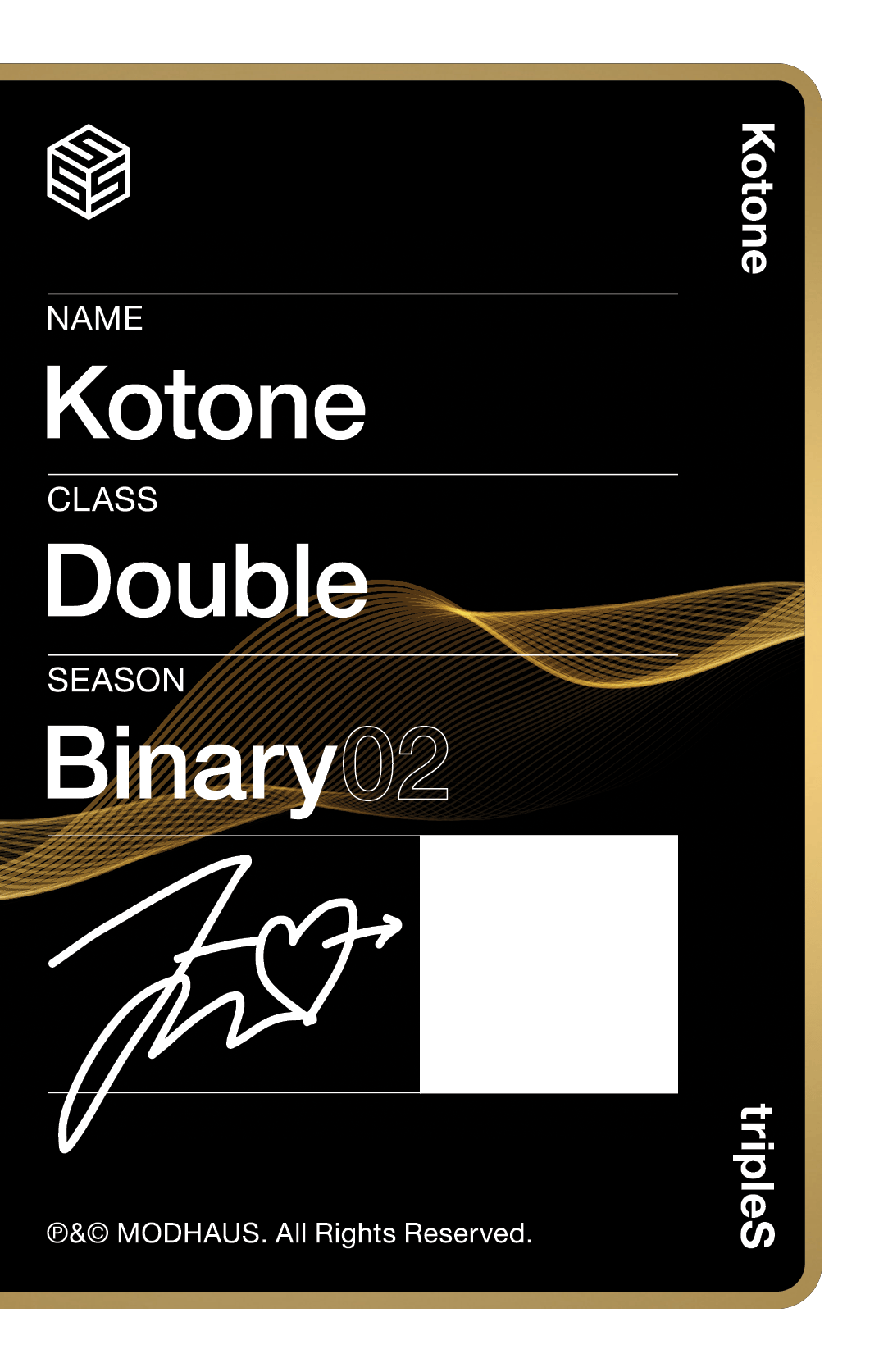 Kotone tripleS photocard back side - Double Class Objekt