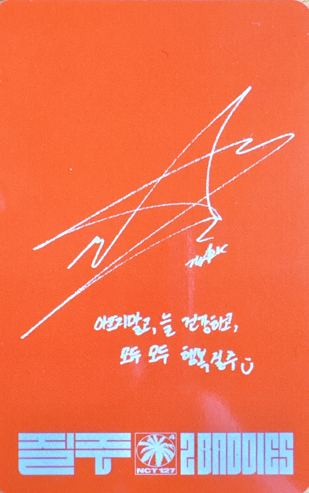 Mark NCT 127 photocard back side - Photocard