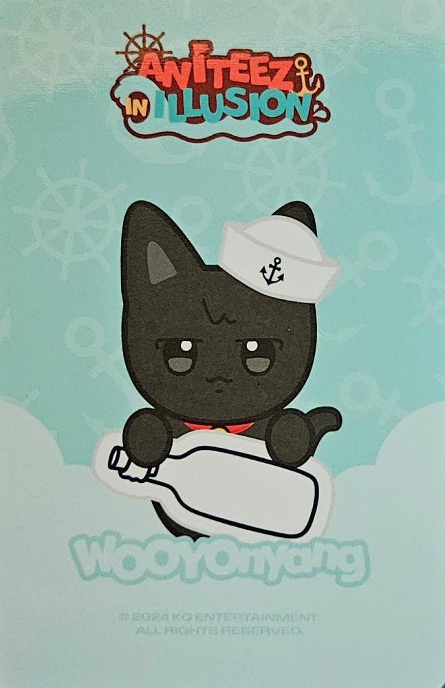 Wooyoung ATEEZ photocard back side - Monitor Doll - Marine Ver.