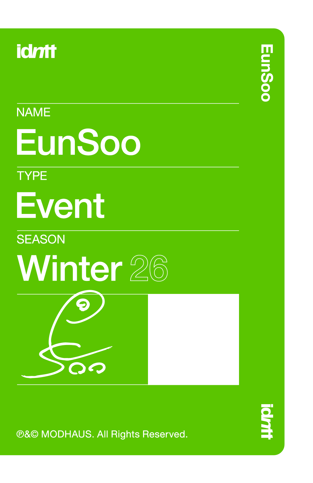 Hwang EunSoo idntt photocard back side - Event Objekt