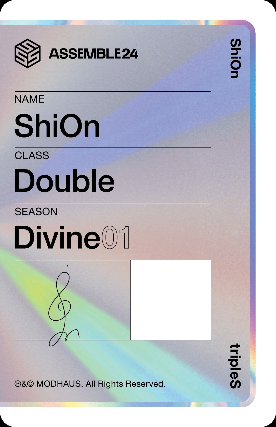 Shion tripleS photocard back side - Photocard (Ver 1)