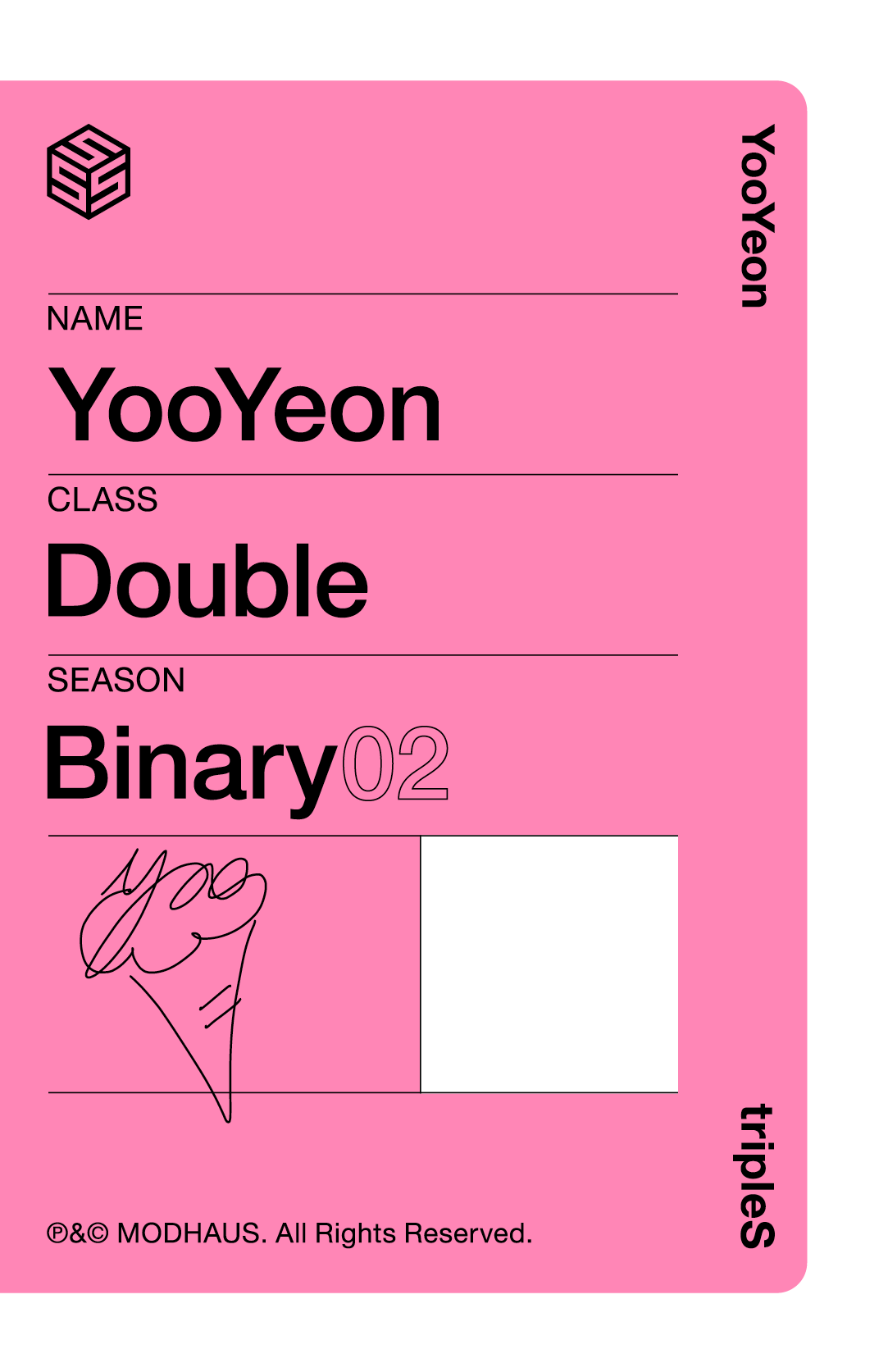 Yooyeon tripleS photocard back side - Showcase Objekt Pack