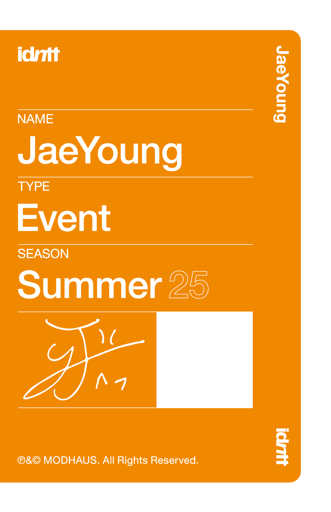 Lee JaeYoung idntt photocard back side - Event Objekt