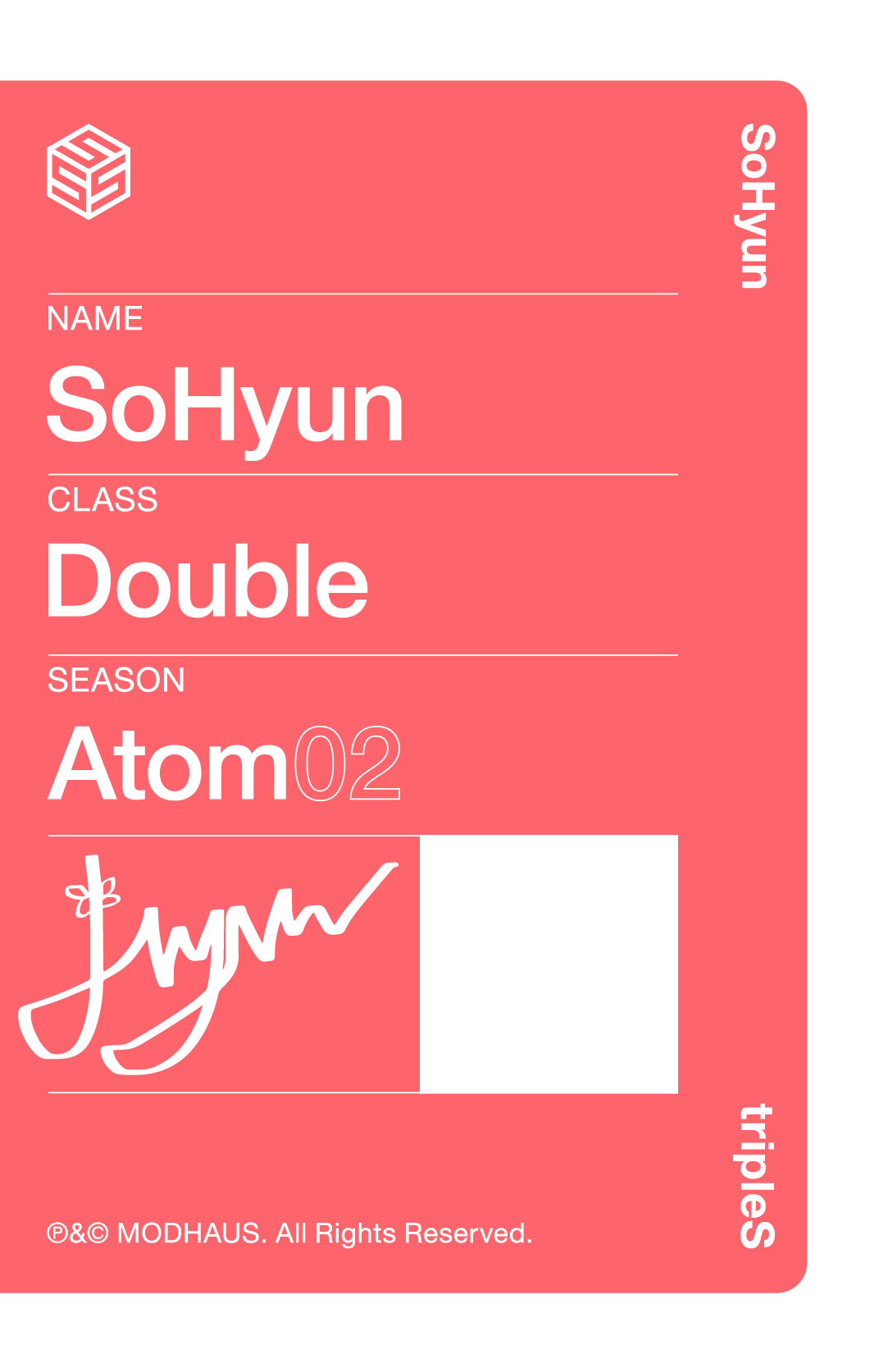 Sohyun tripleS photocard back side - Showcase Objekt Pack