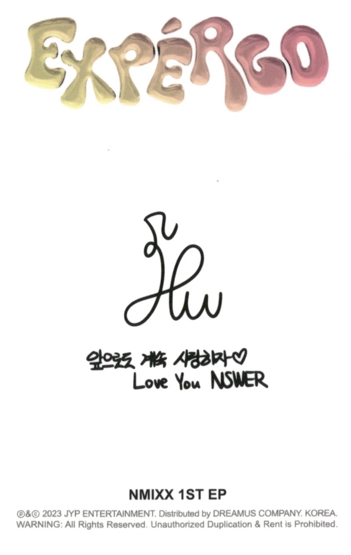 Haewon NMIXX photocard back side - Photocard