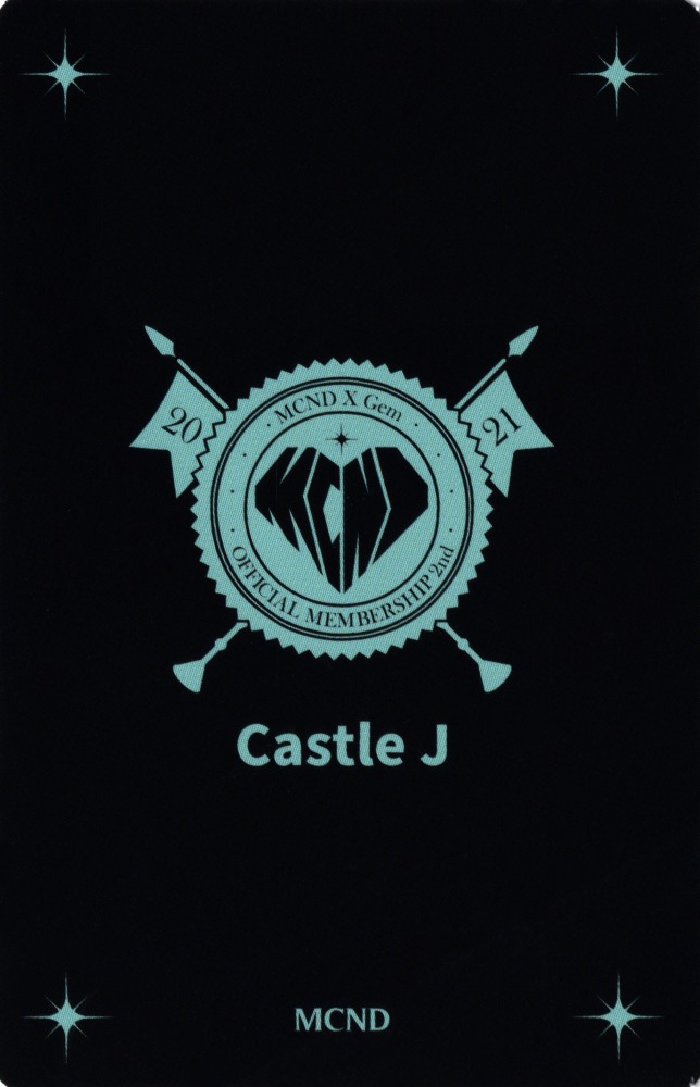 Castle J MCND photocard back side - Photo Card