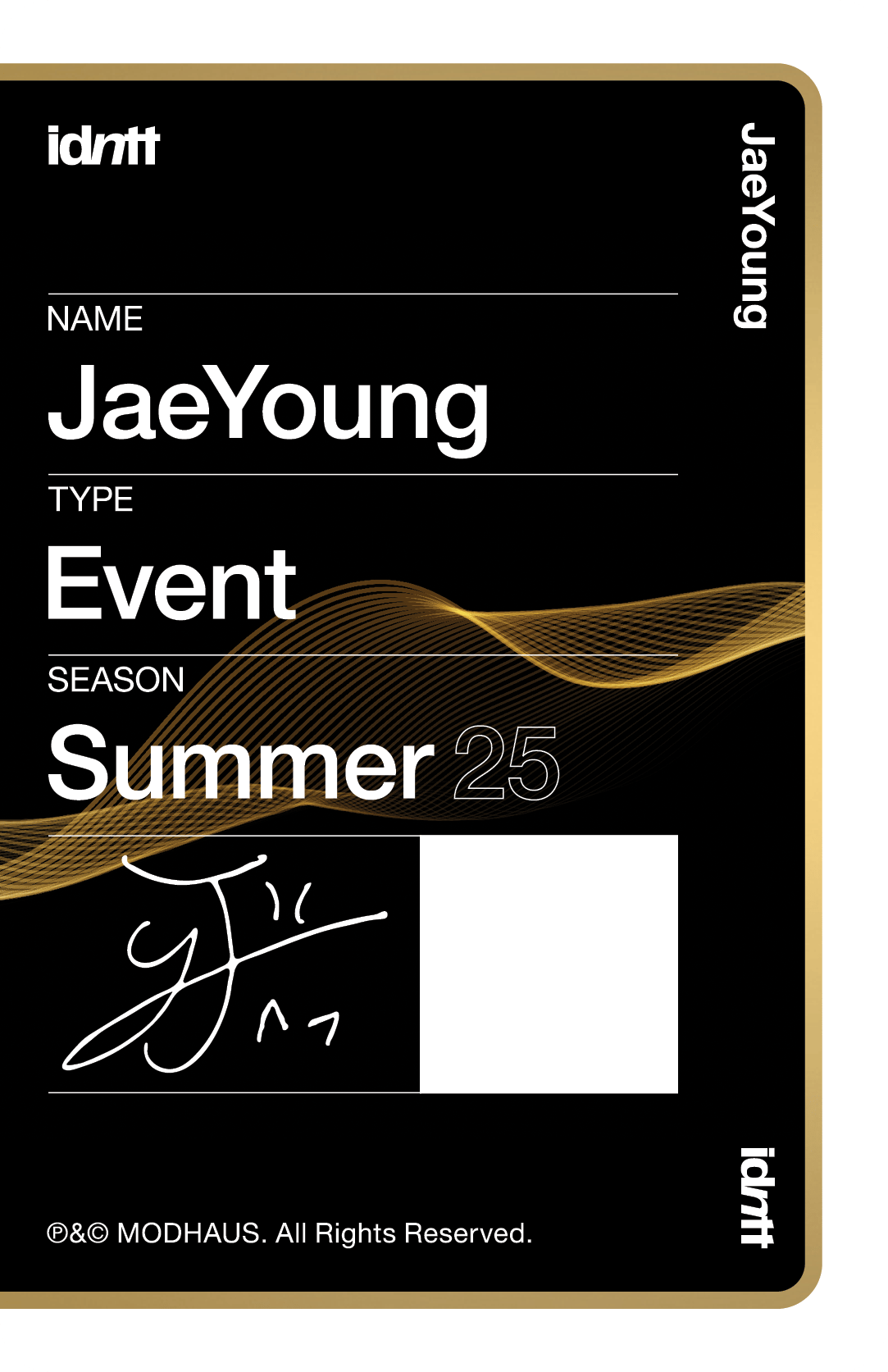 Lee JaeYoung idntt photocard back side - Event Objekt