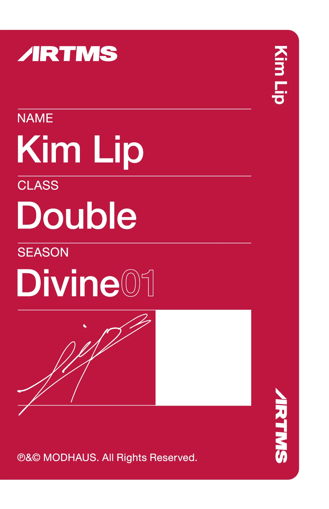 Kim Lip ARTMS photocard back side - Physical Objekt (Single Release Ver.)
