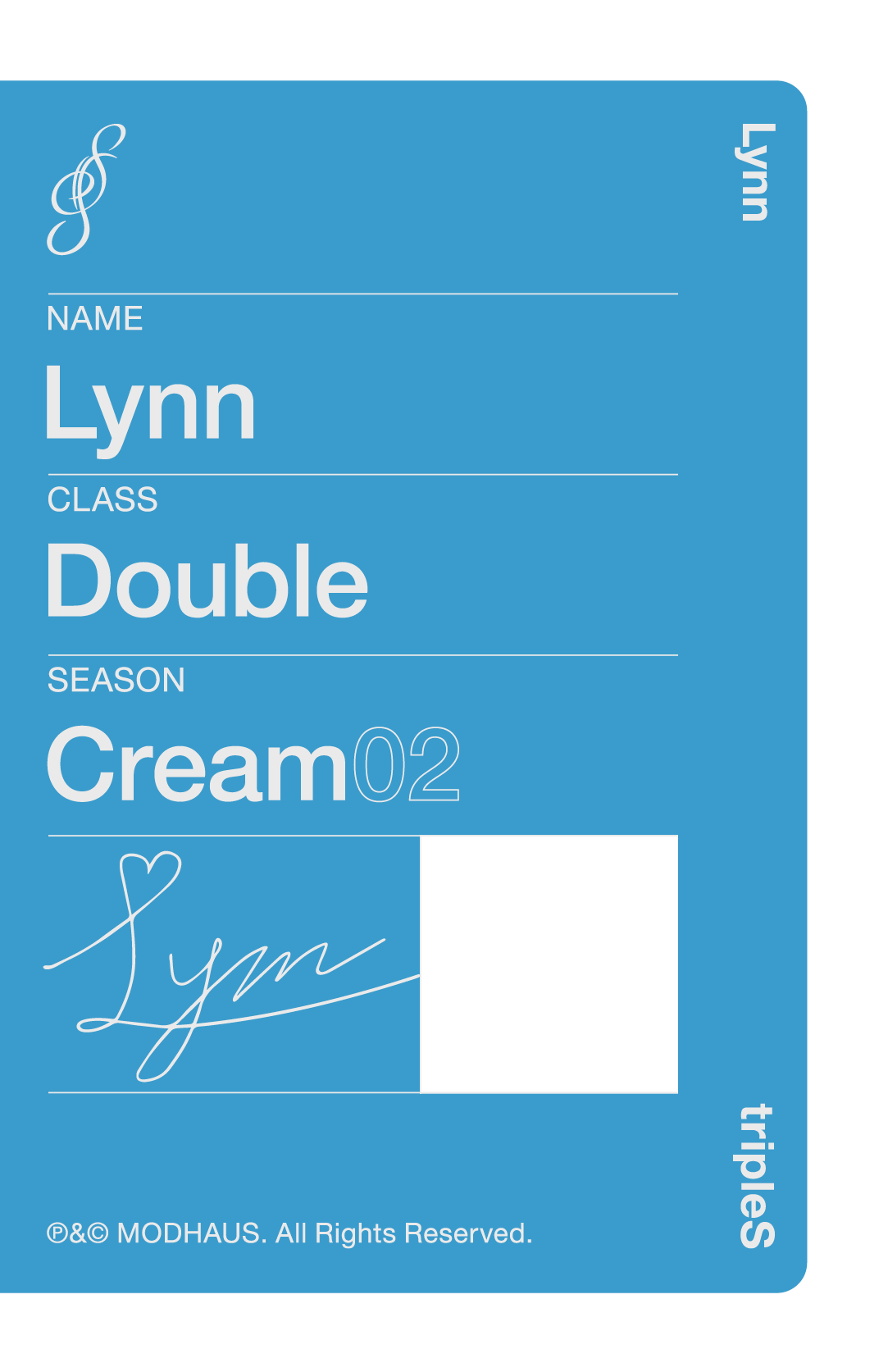 Lynn tripleS photocard back side - Double Class Objekt