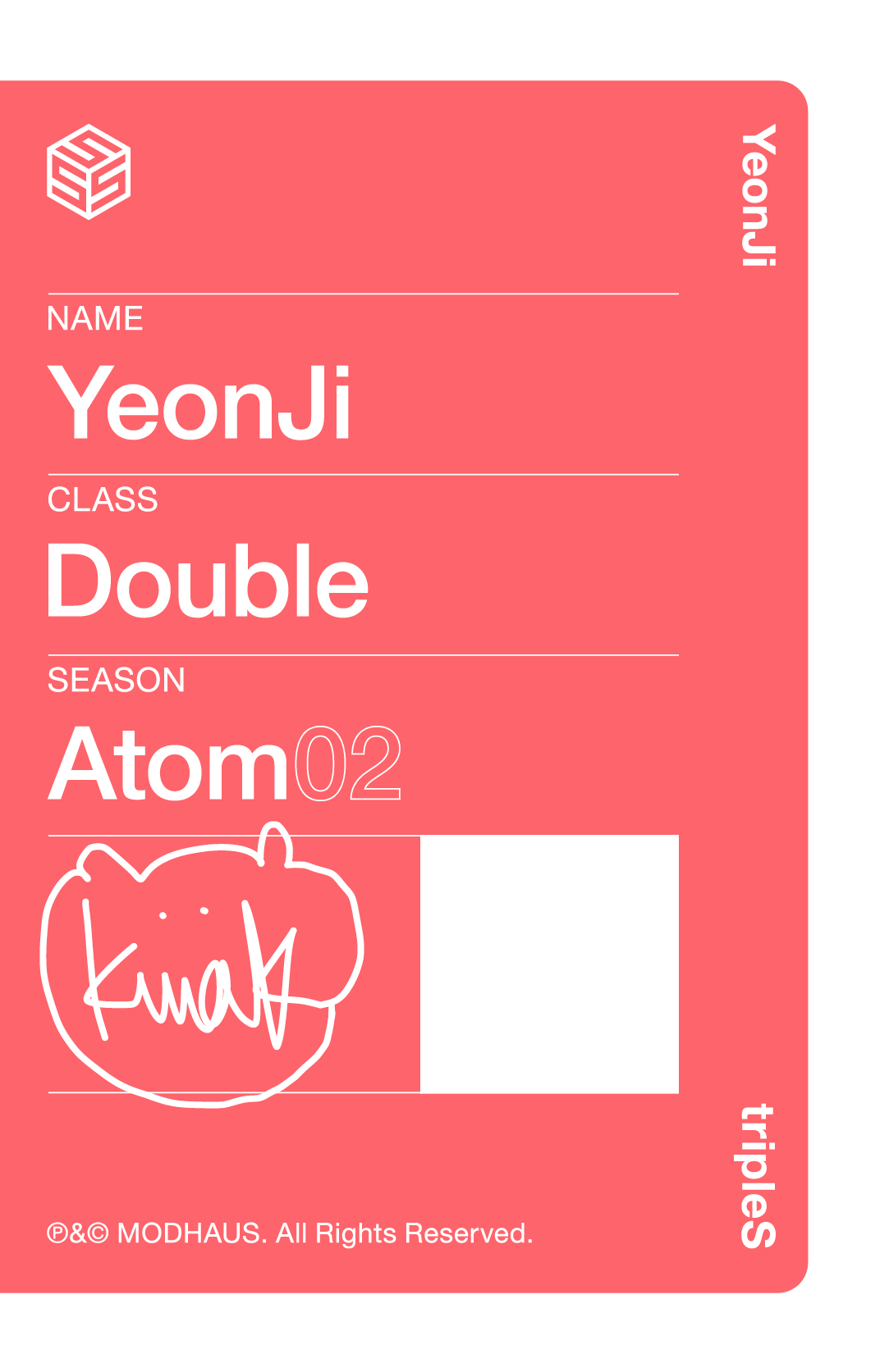 Yeonji tripleS photocard back side - Showcase Objekt Pack