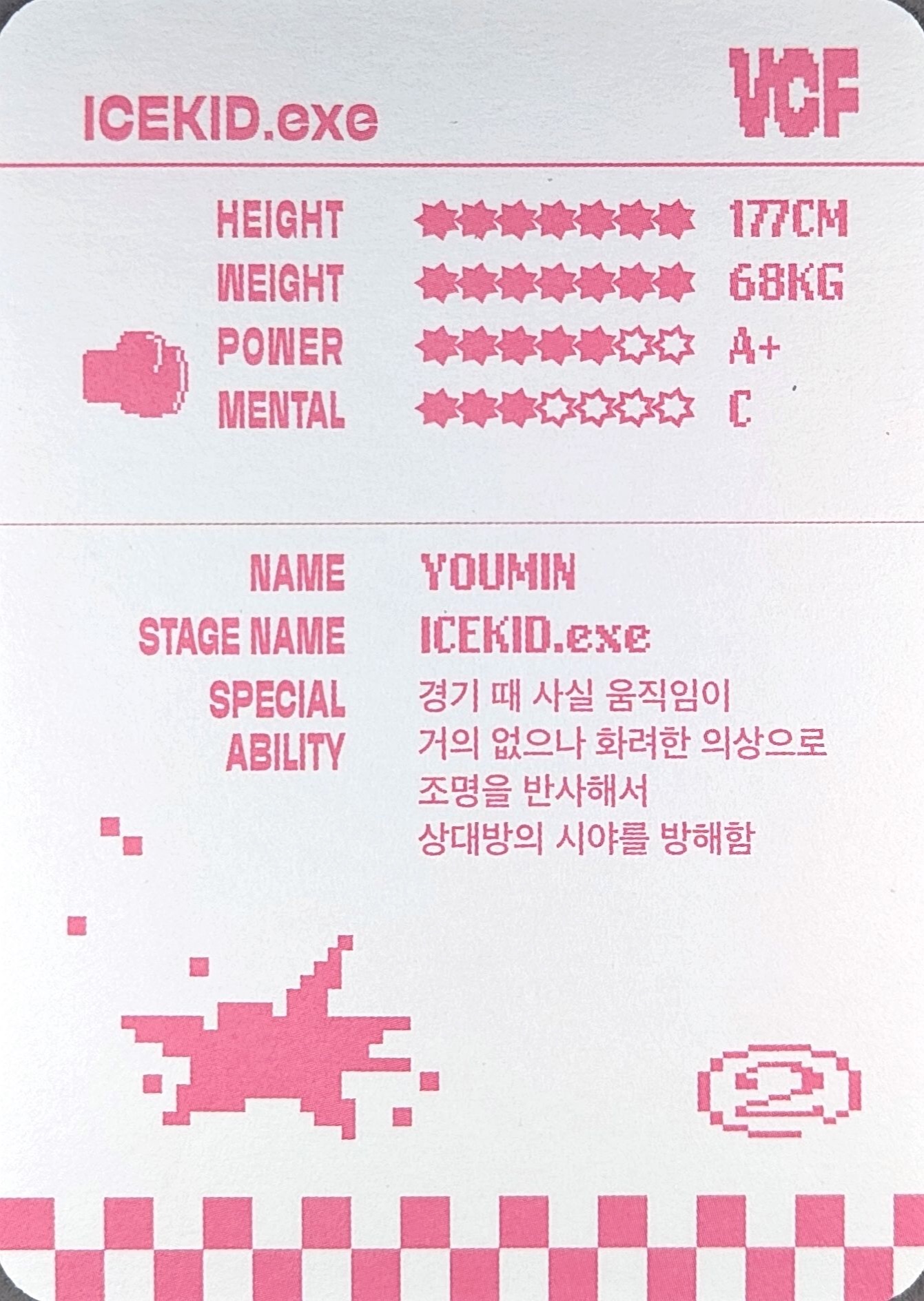 Youmin ALL(H)OURS photocard back side - Player Card (First Press Only)