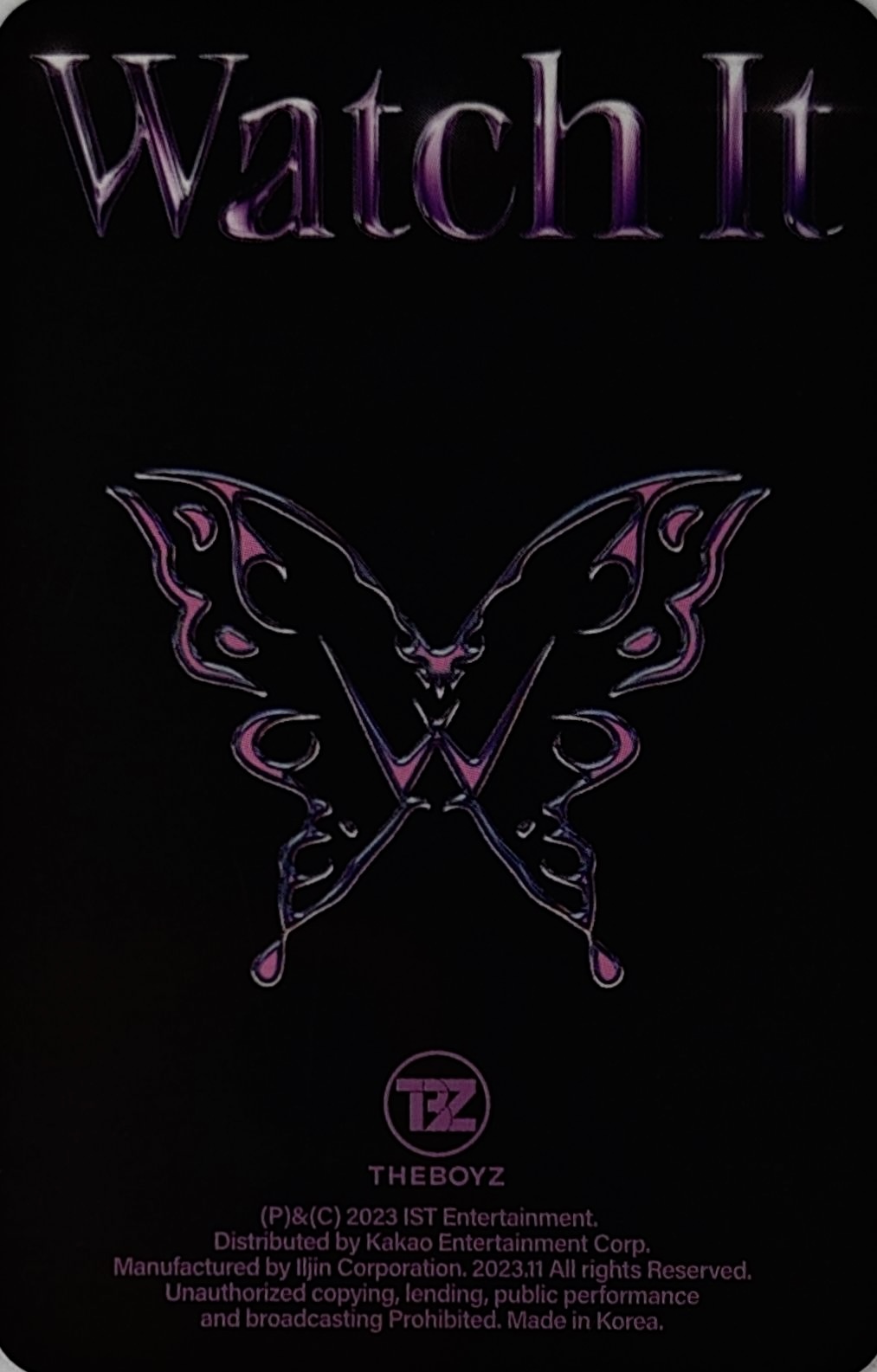 New THE BOYZ photocard back side - Photocard