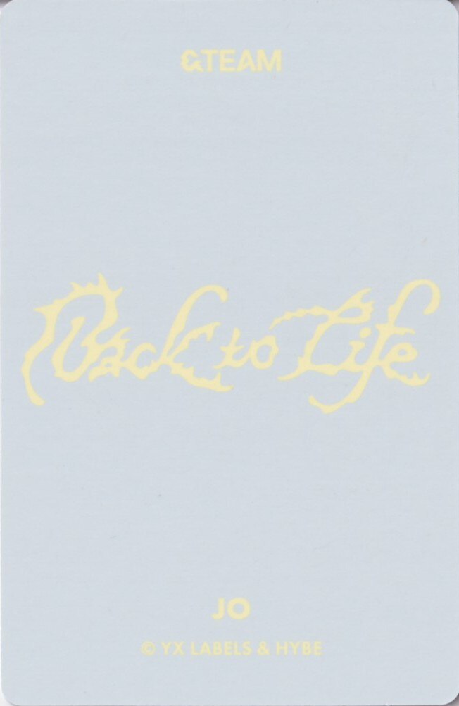 Jo &TEAM photocard back side - Photocard Set A